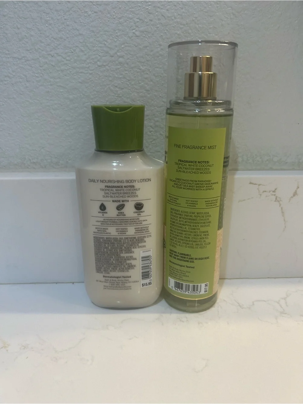 Bath & Body Works Waikiki Beach Coconut Daily Nourishing Body Lotion & Mist 8oz